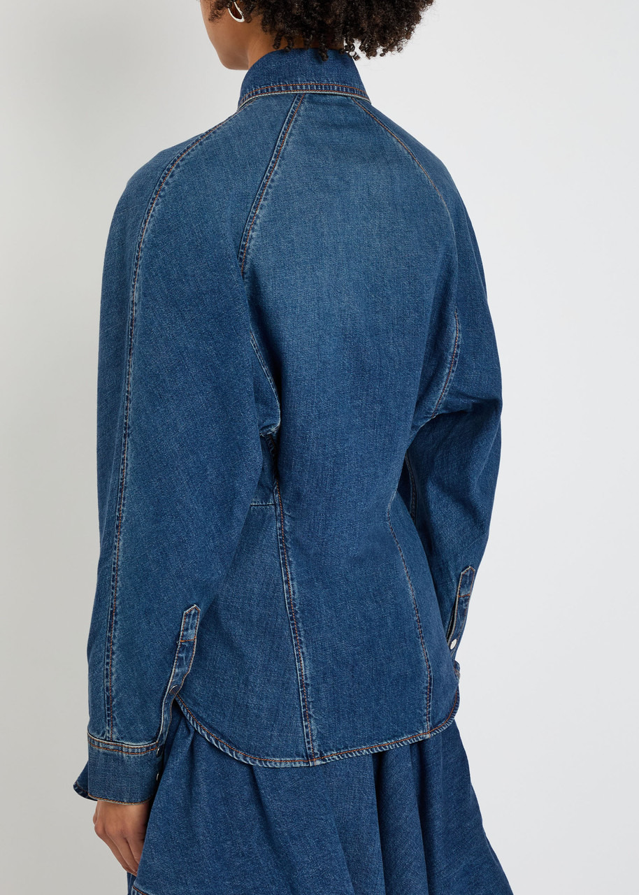 Alaïa Panelled Denim Shirt - 3