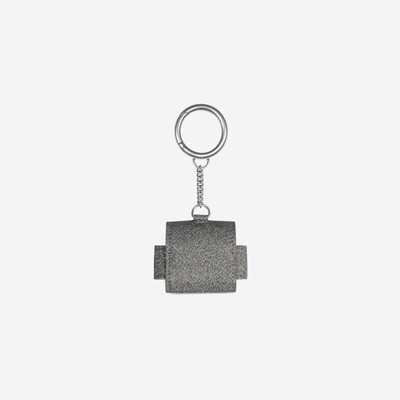 BALENCIAGA Women's Cash Large Earpods Holder In Glitter Material  in Grey outlook