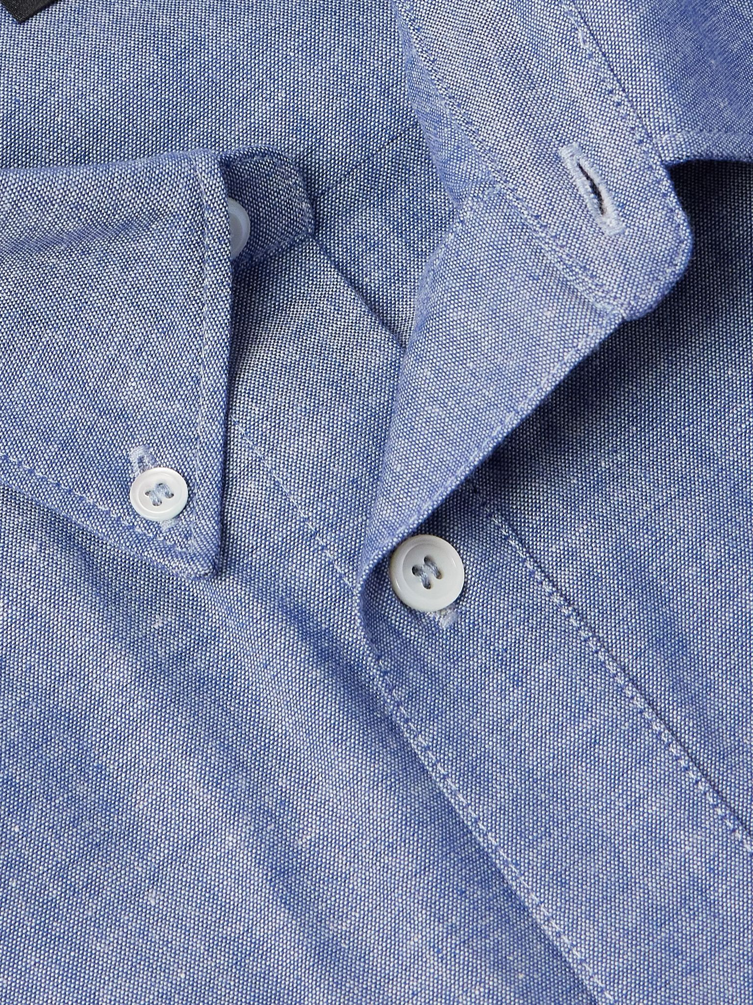 Edouard Brodé Cotton-Chambray Shirt Blue - 5
