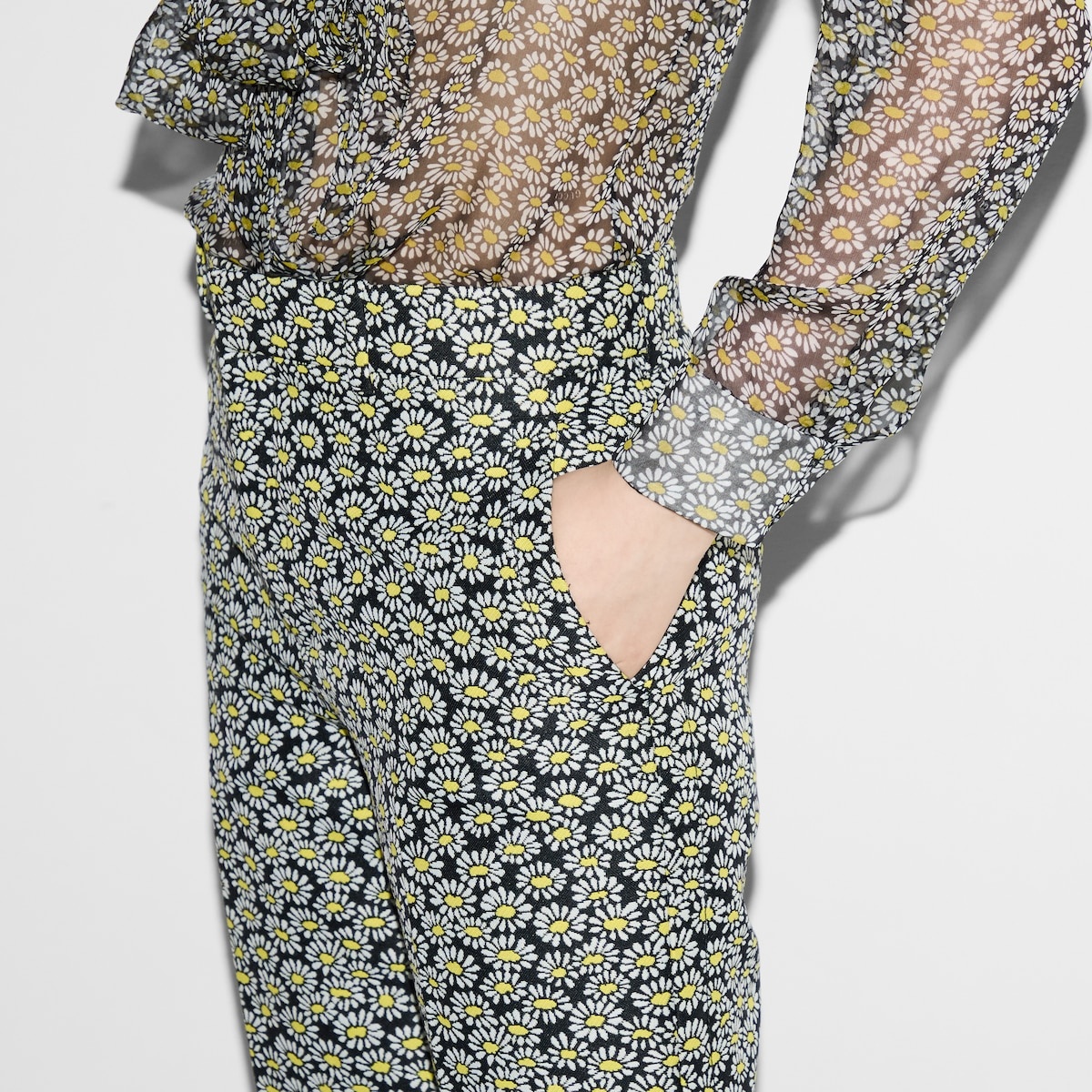 Floral crêpe jacquard pant - 5