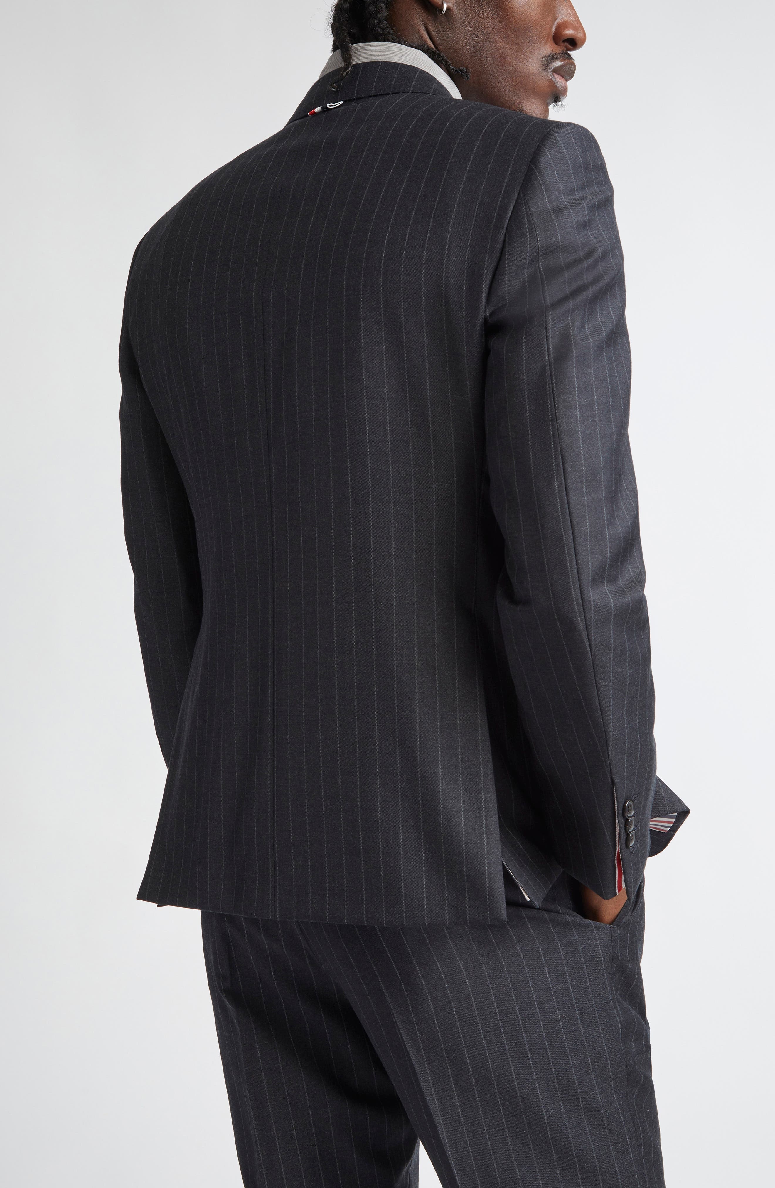 Thom Browne Fit 1 Pinstripe Wool Sport Coat in Dark Grey at Nordstrom - 3