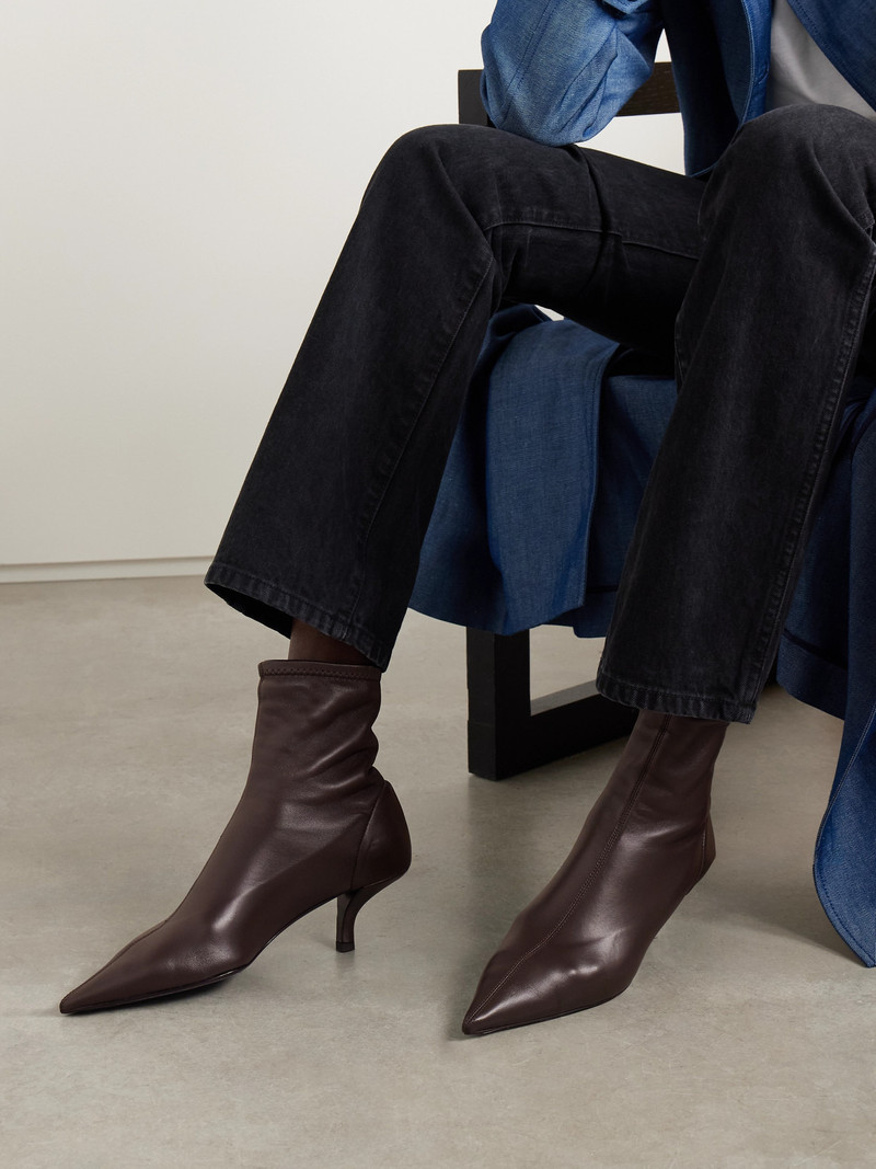 TOTEME The Heeled Sock Leather Ankle Boots outlook