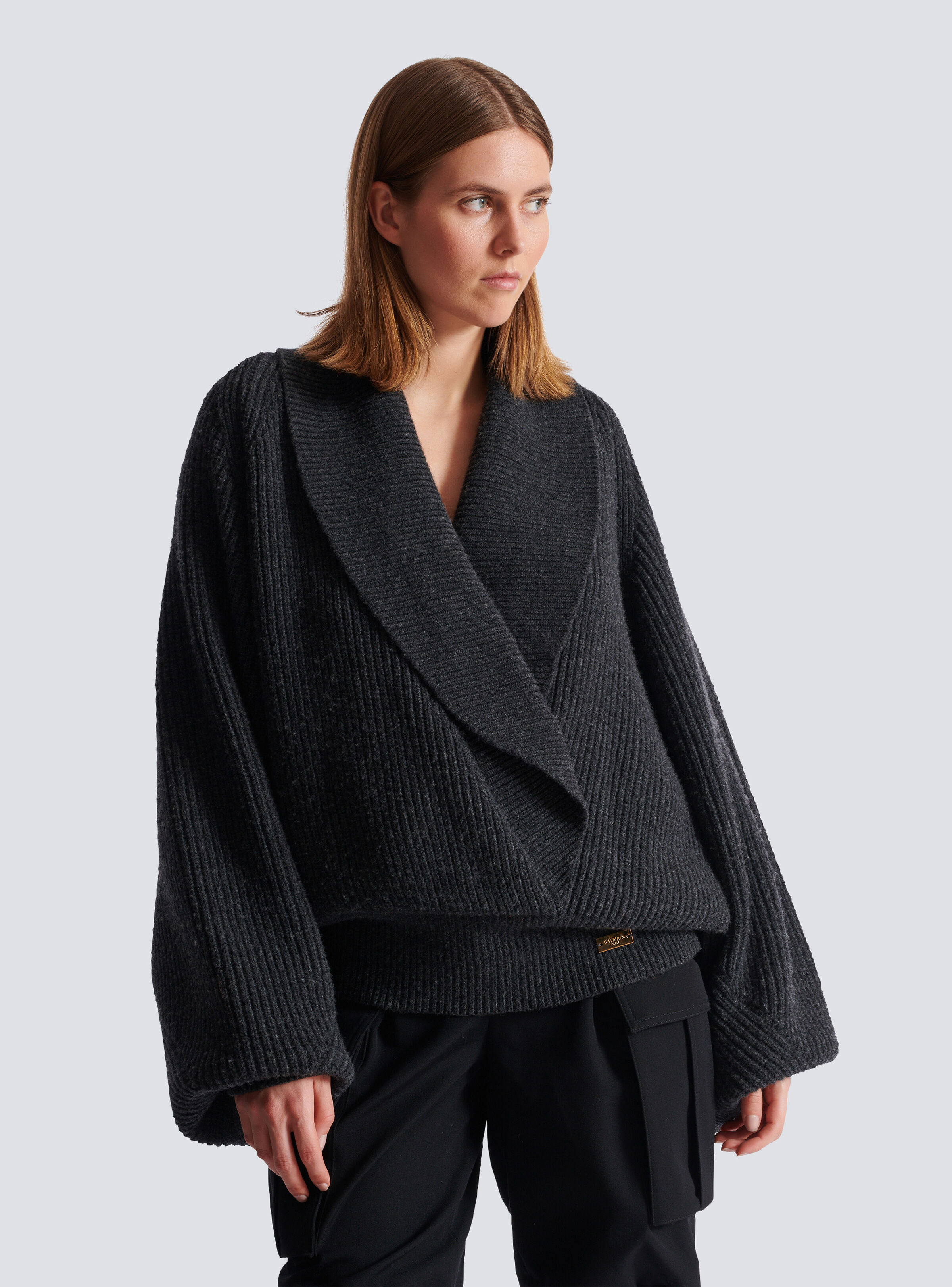 Oversized wrap knit jumper - 6
