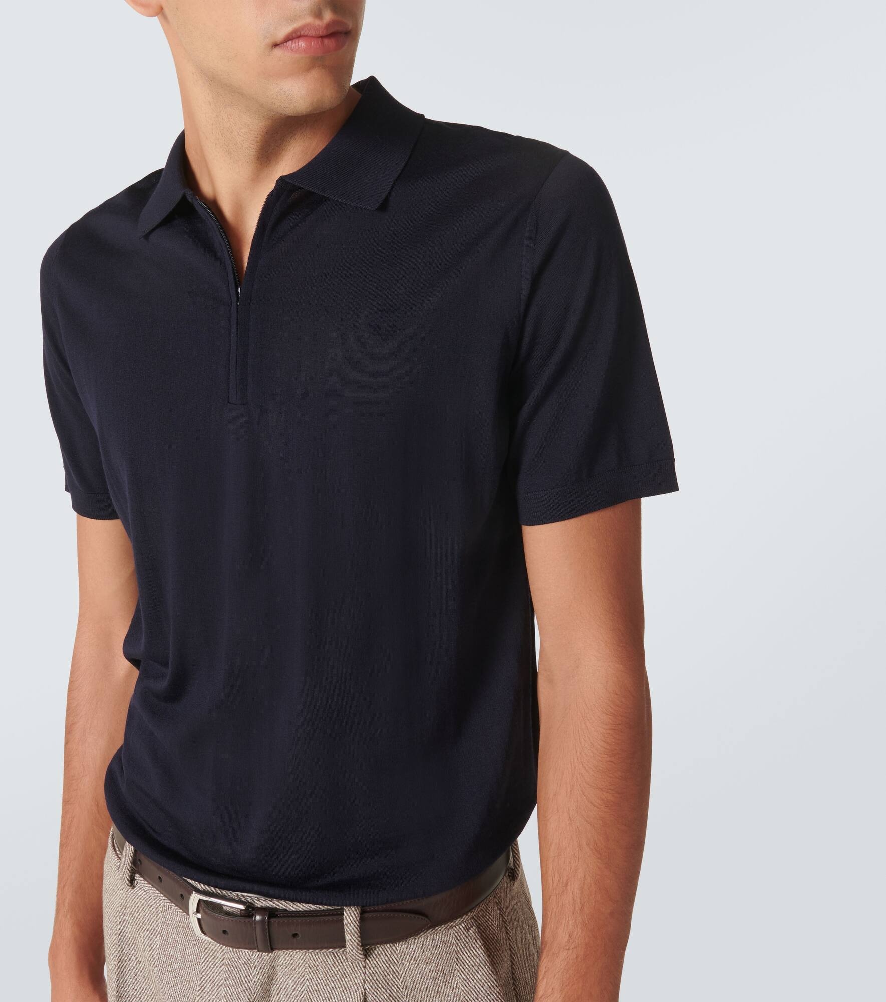 Wool zip-up polo shirt - 5