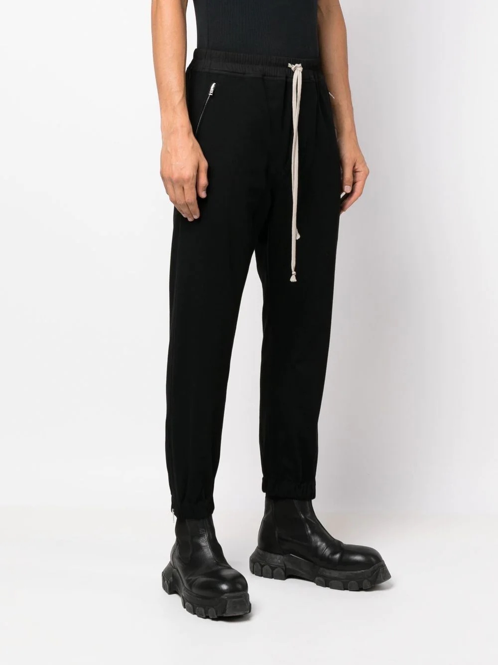 cropped knitted track pants - 3