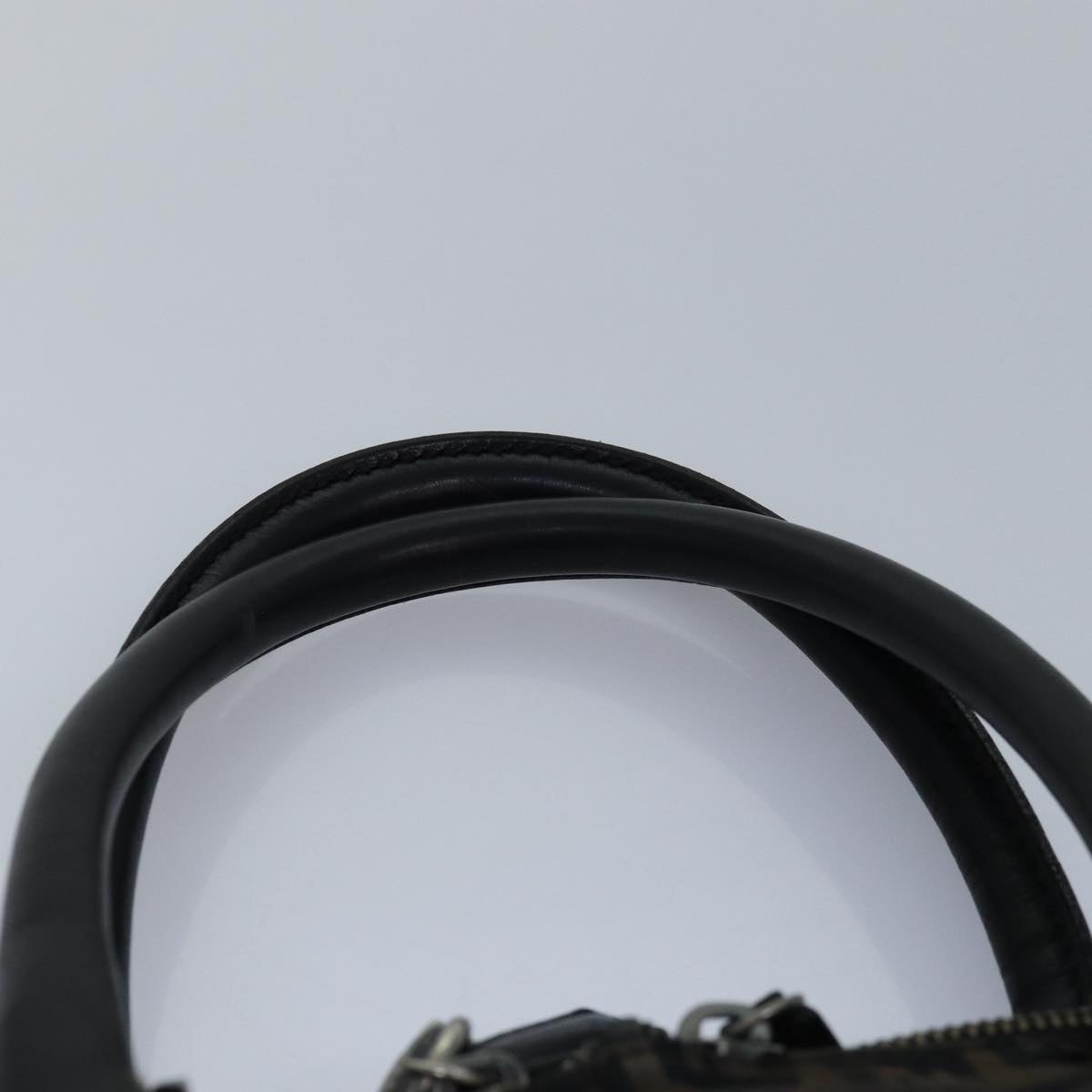 FENDI Zucchino Canvas Hand Bag Brown Black - 8