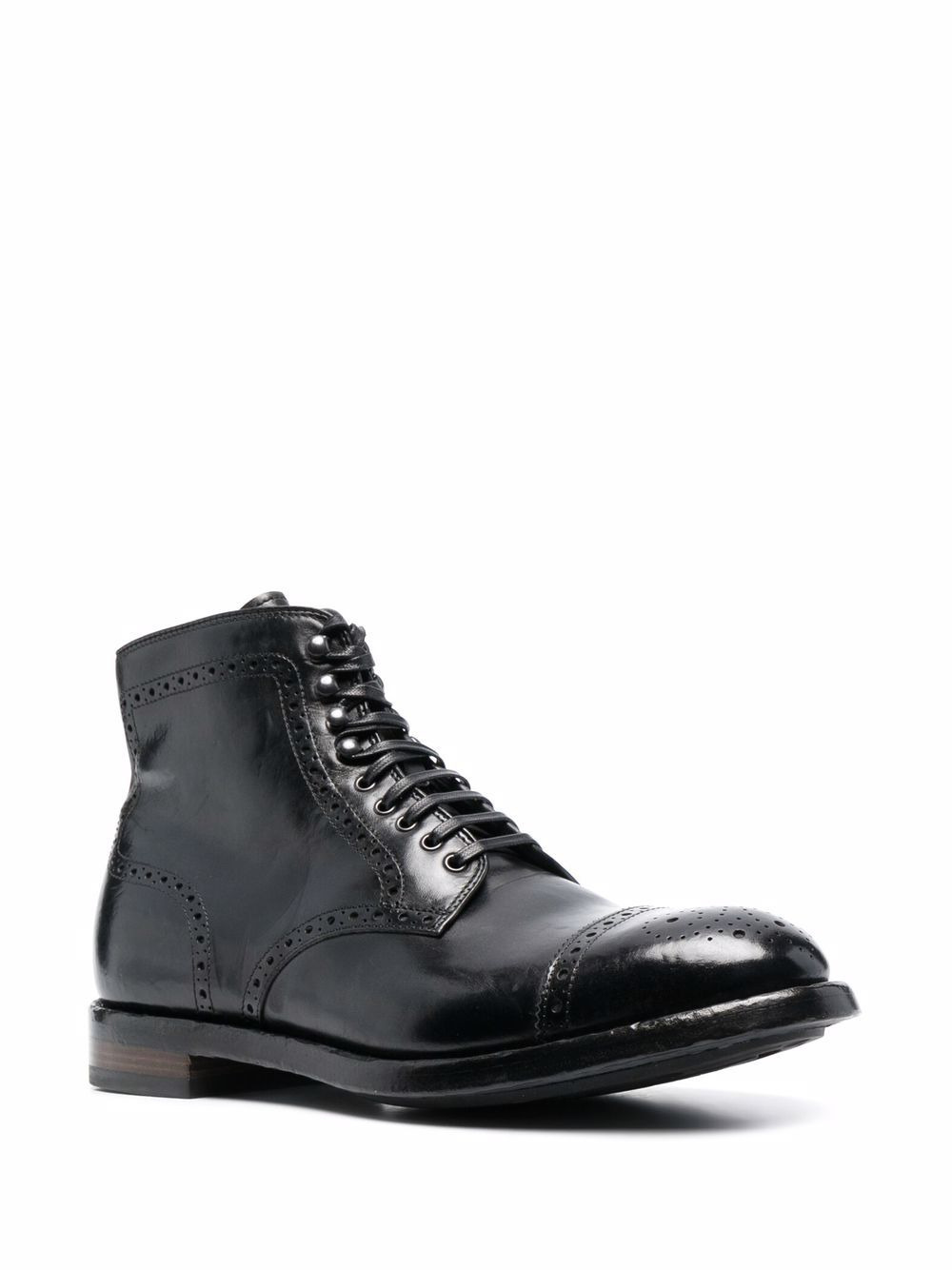 brogue-detail leather ankle boots - 2