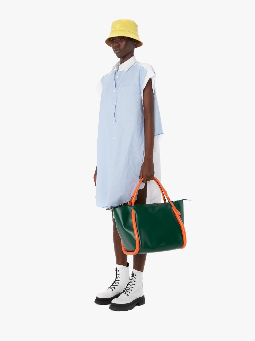 DOUBLE LAYER SLEEVELESS MINI SHIRT DRESS - 4