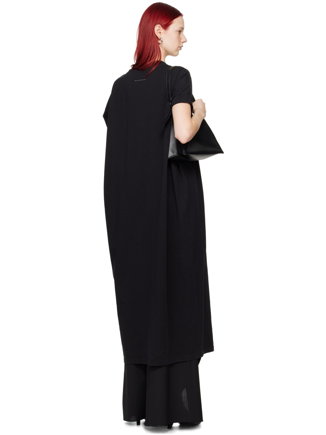 MM6 Maison Margiela Black V-Neck Maxi Dress | REVERSIBLE