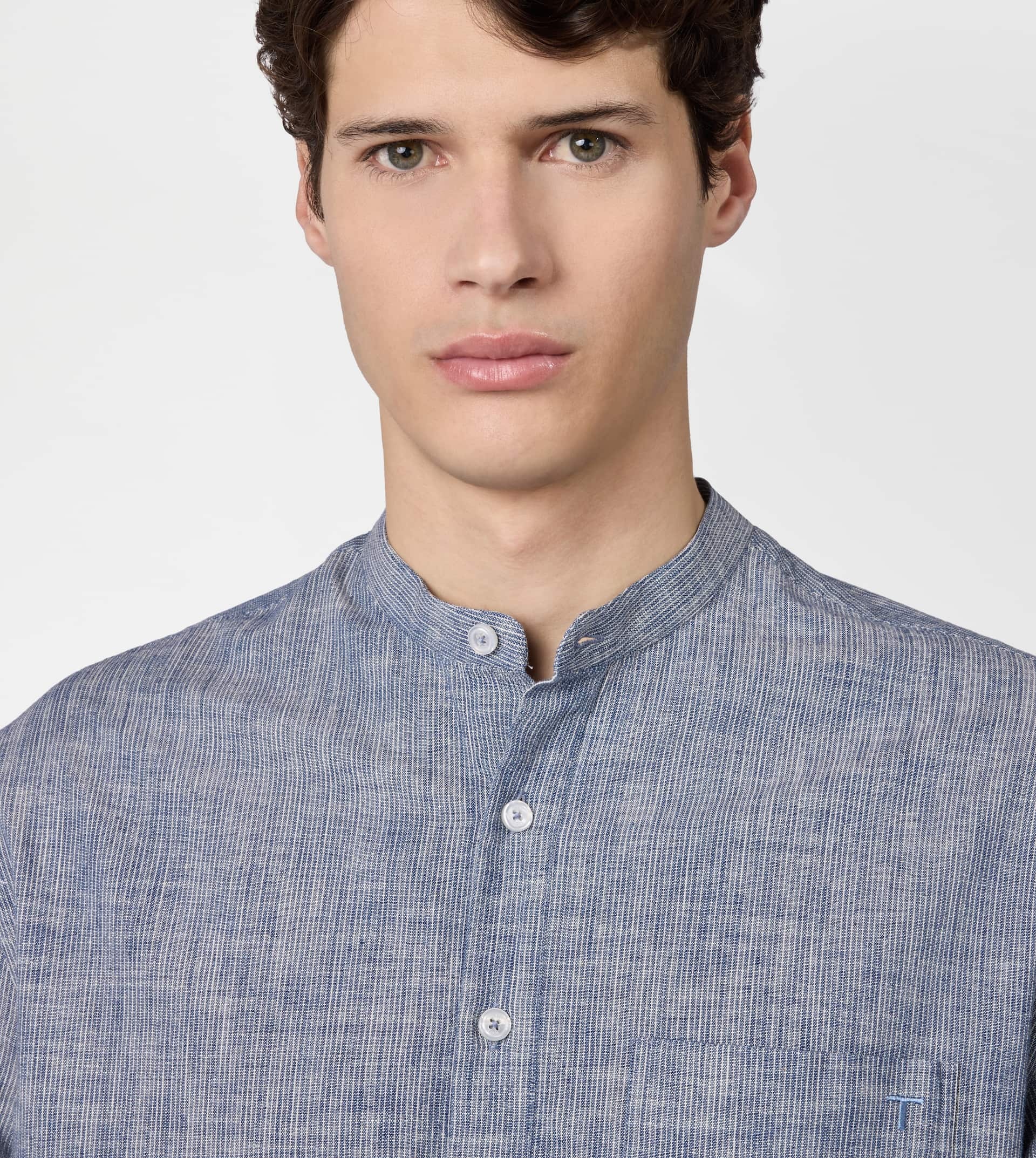 SHIRT IN COTTON - BLUE - 5