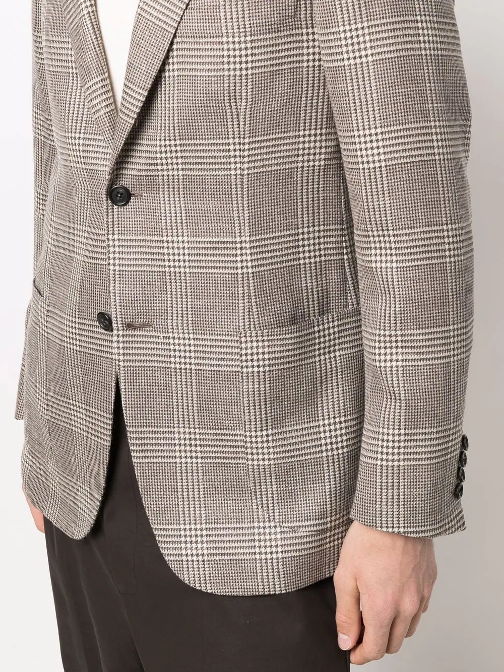 checked single-breasted blazer - 5