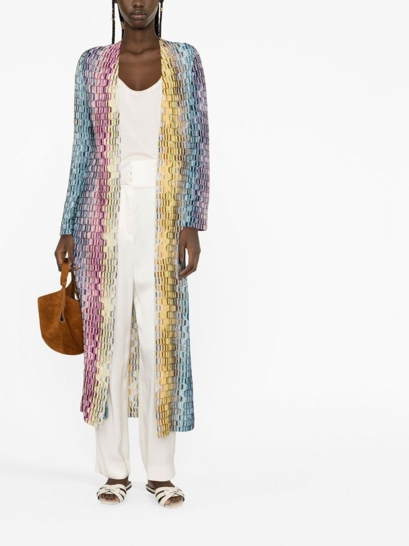 knitted long-sleeved cardi-coat - 2