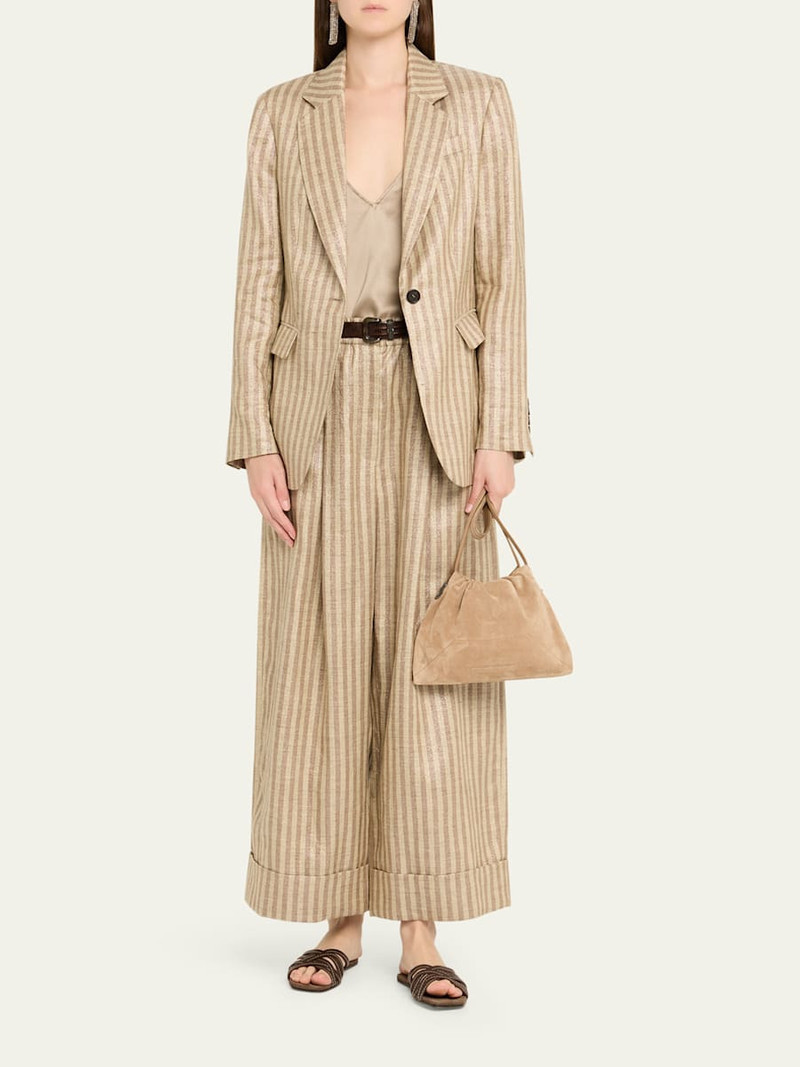 Brunello Cucinelli Sparkling Striped Single-Breasted Jacket outlook
