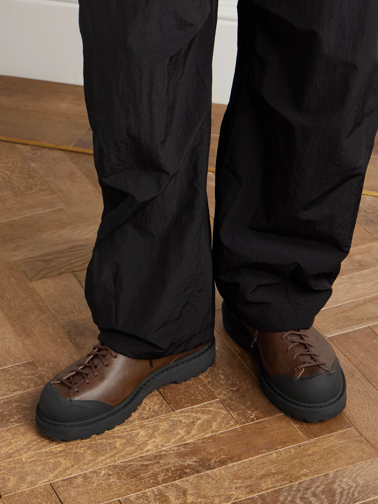 Ampezzo Low Rubber-Trimmed Full-Grain Leather Boots Brown - 2