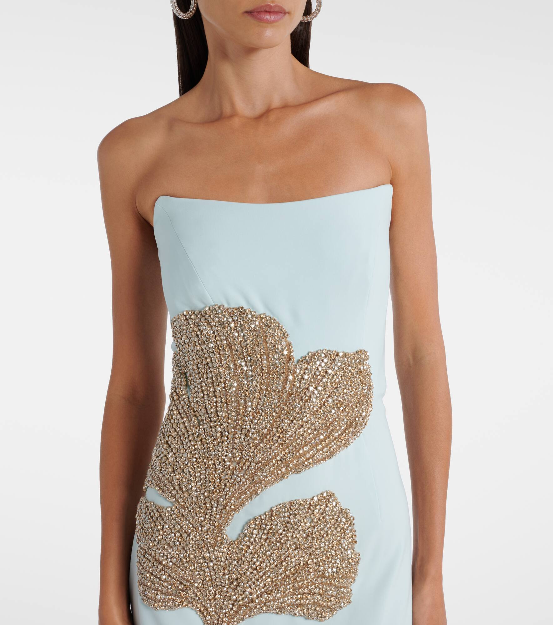 Faranna crystal-embellished crêpe gown - 4