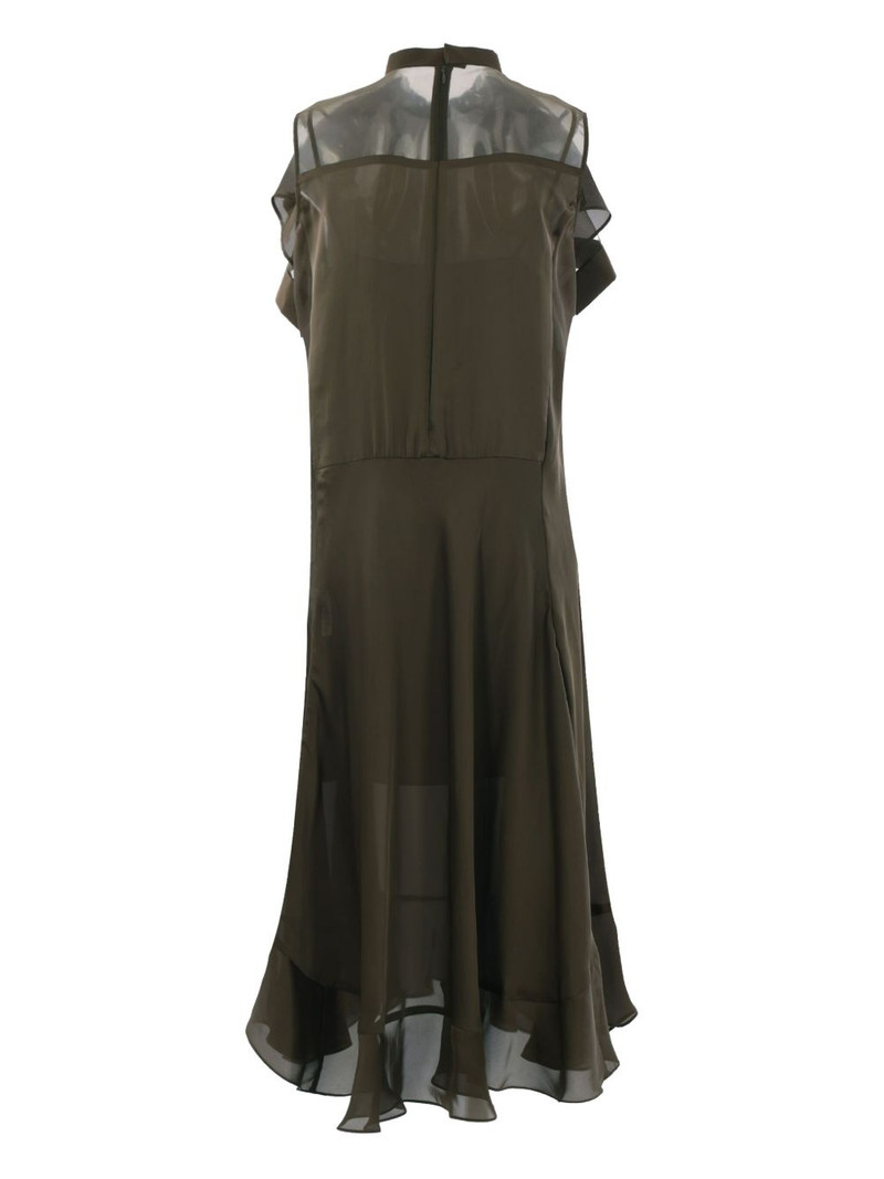 sacai sleeveless chiffon dress outlook