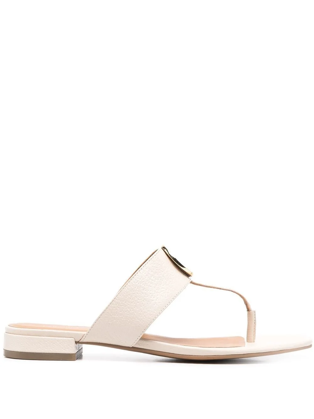 logo-plaque thong-strap sandals - 1