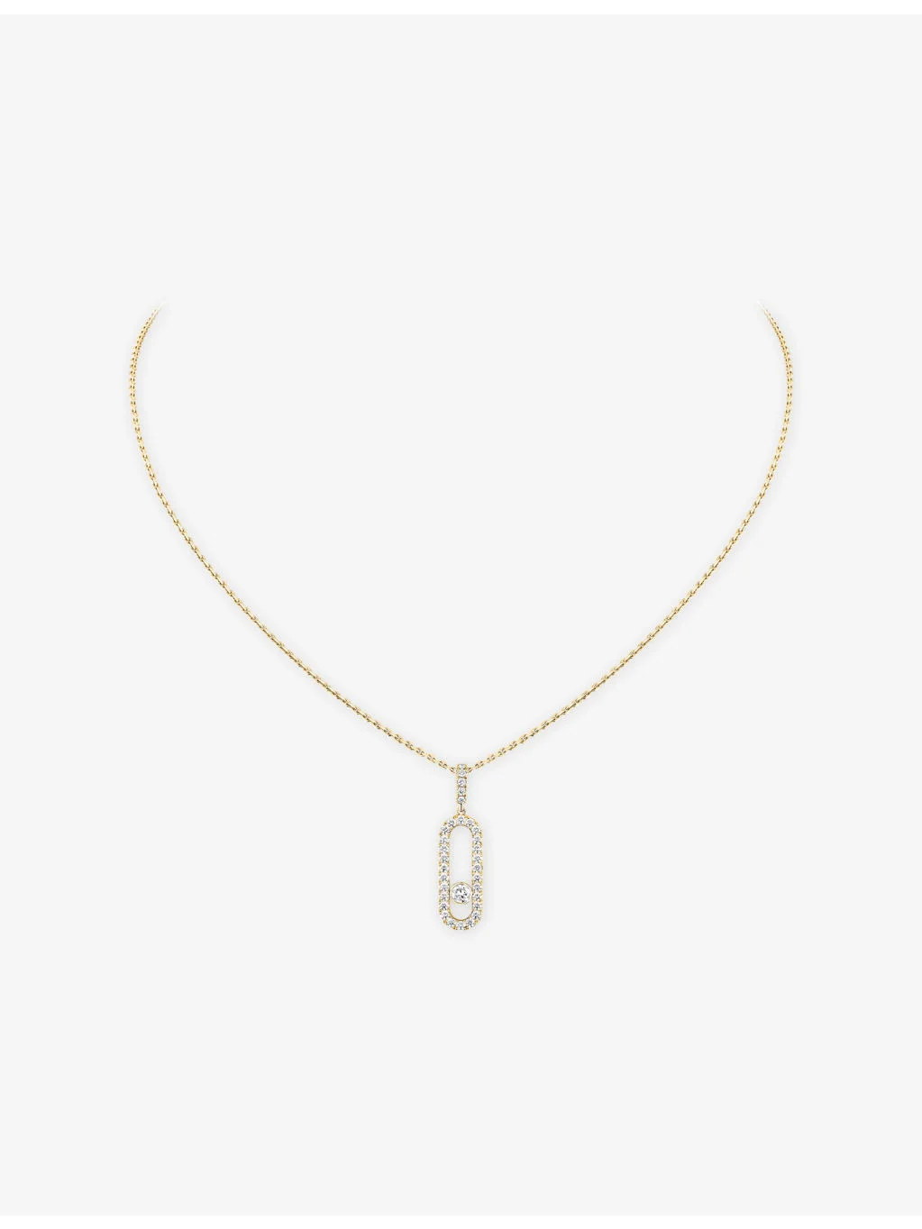 Move Uno Large Pave 18ct Gold And 0.35ct Diamond Necklace - 1