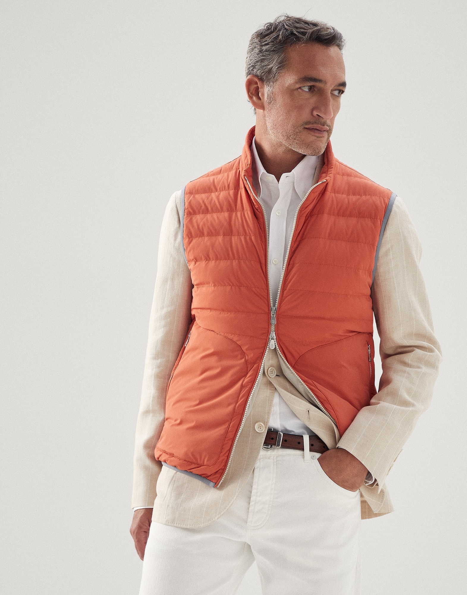 Bonded nylon lightweight down vest - 1