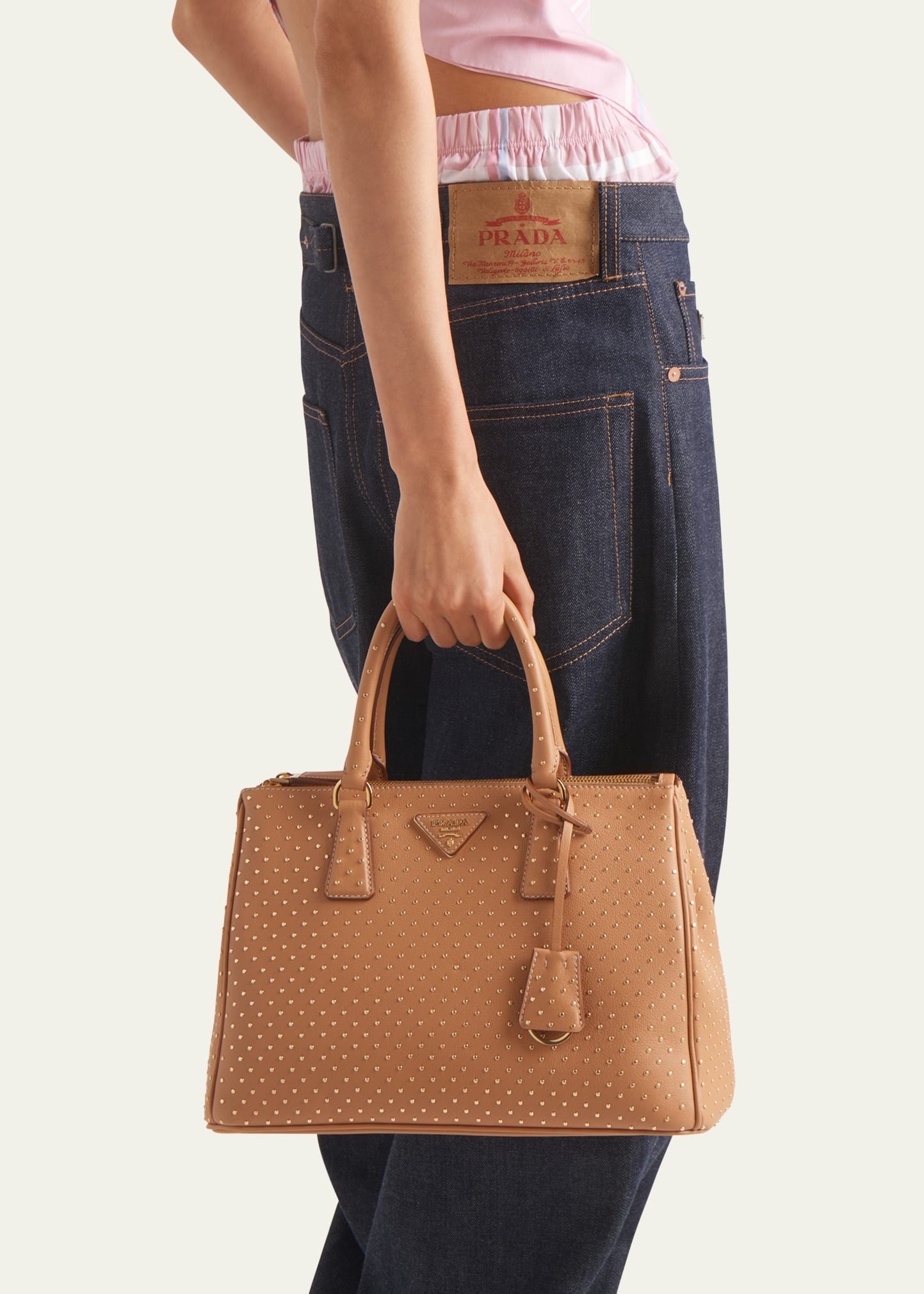 Galleria Large Studded Leather Top-Handle Bag - 2