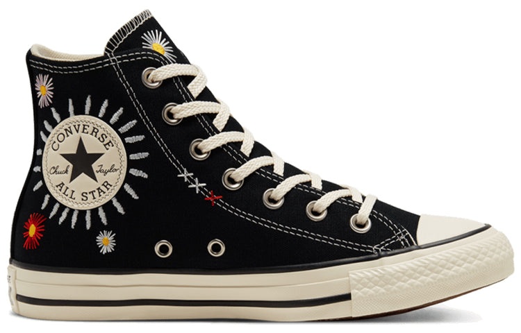 (WMNS) Converse Chuck Taylor All Star High 'Daisy Embroidery - Black' 567993C - 2