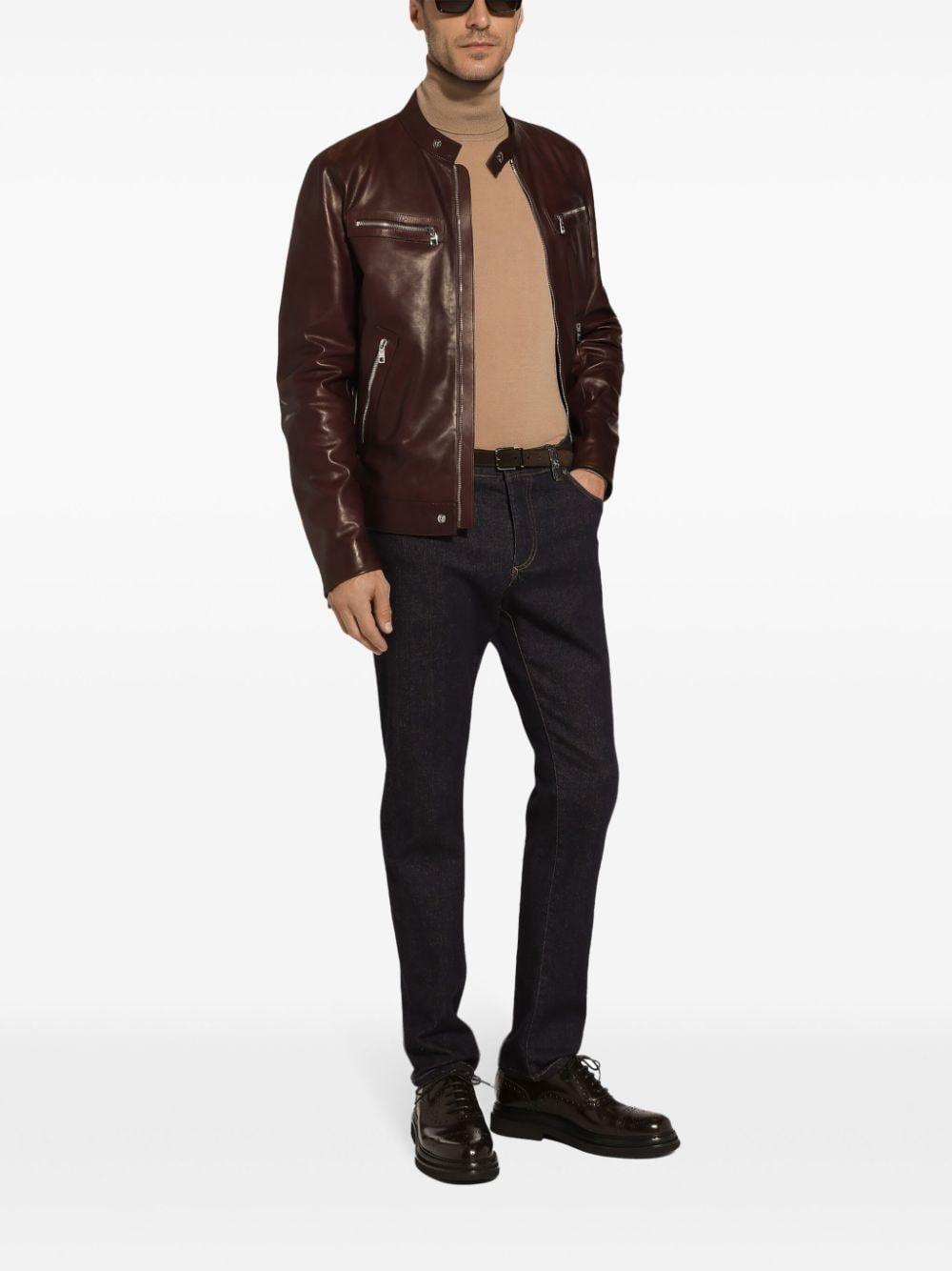 leather biker jacket - 2