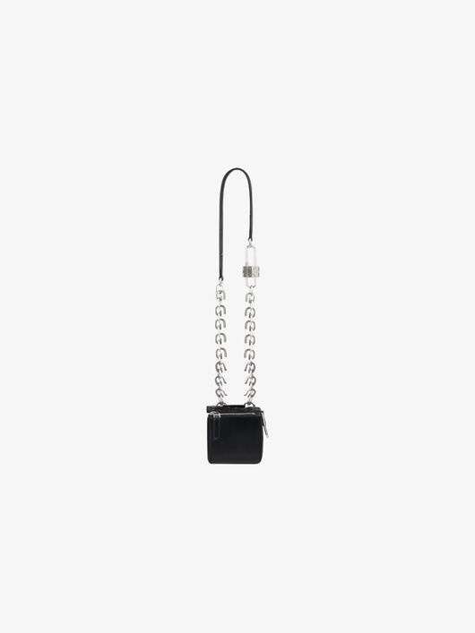 MINI PANDORA CUBE POUCH IN SHINY LEATHER - 1