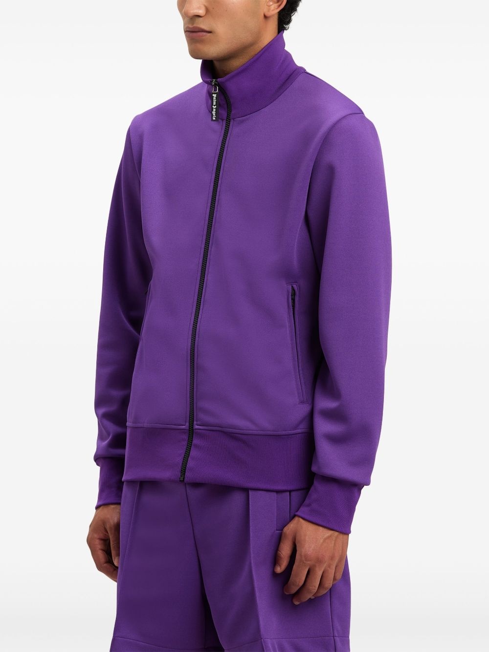 logo-print zip-up track jacket - 4