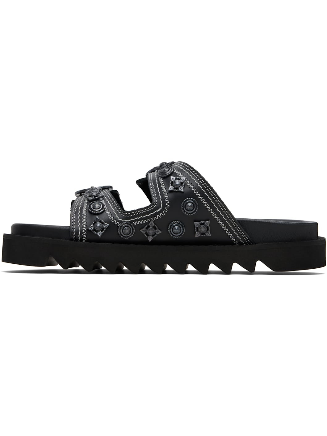 Black Leather Sandals - 3