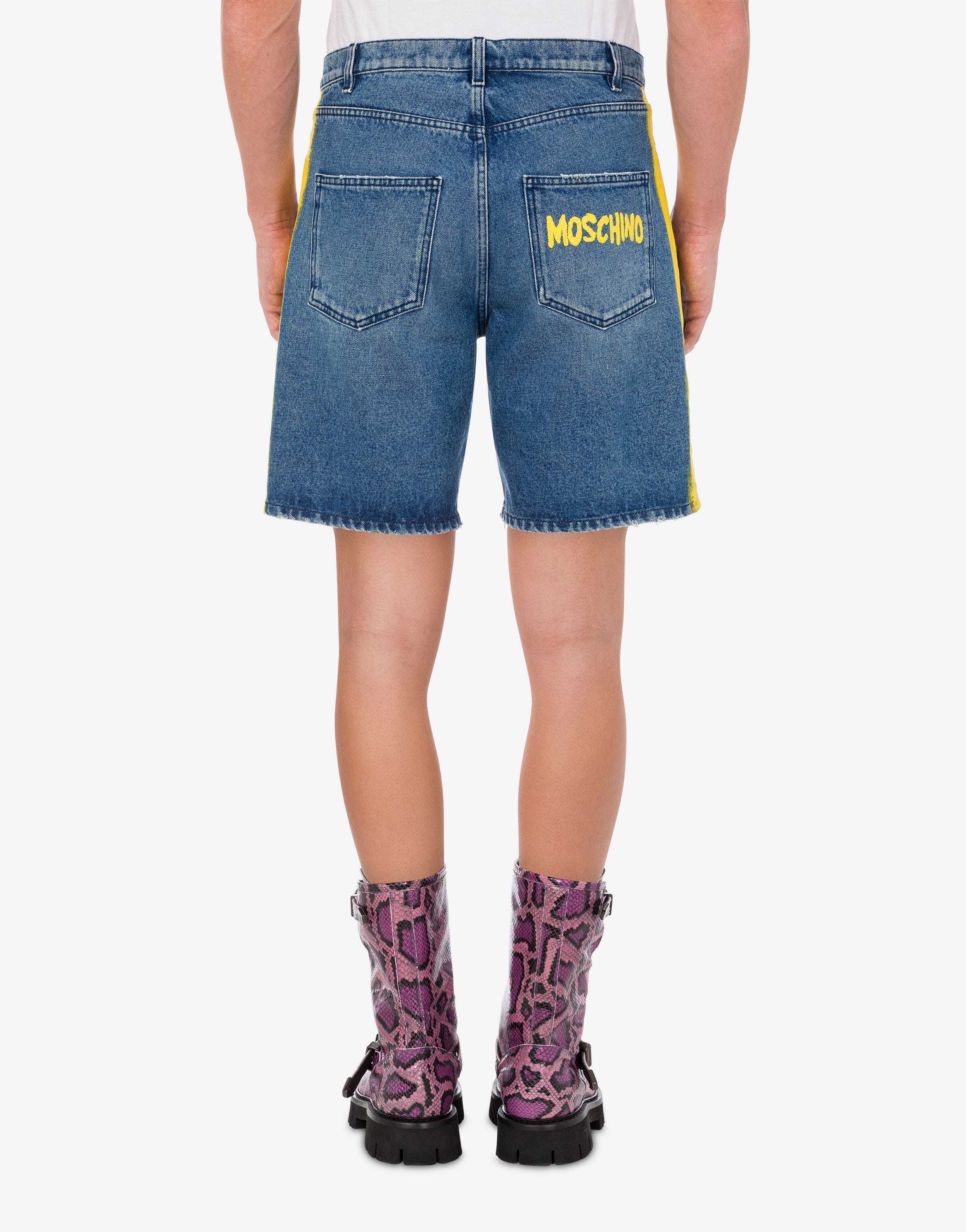 MOSCHINO PAINT DENIM BERMUDA SHORTS - 3