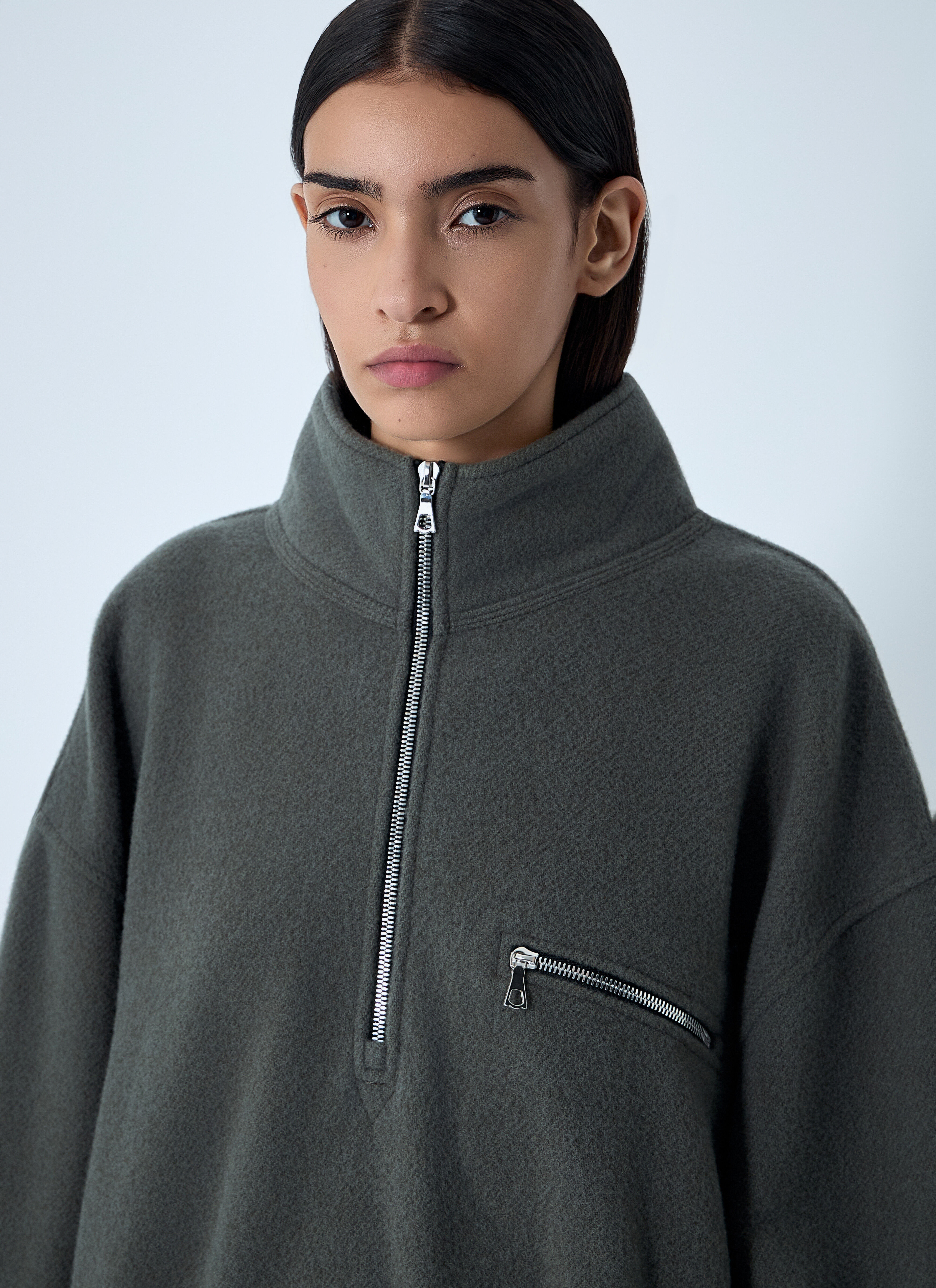 Zip-Up Fleece Sweatshirt - 5