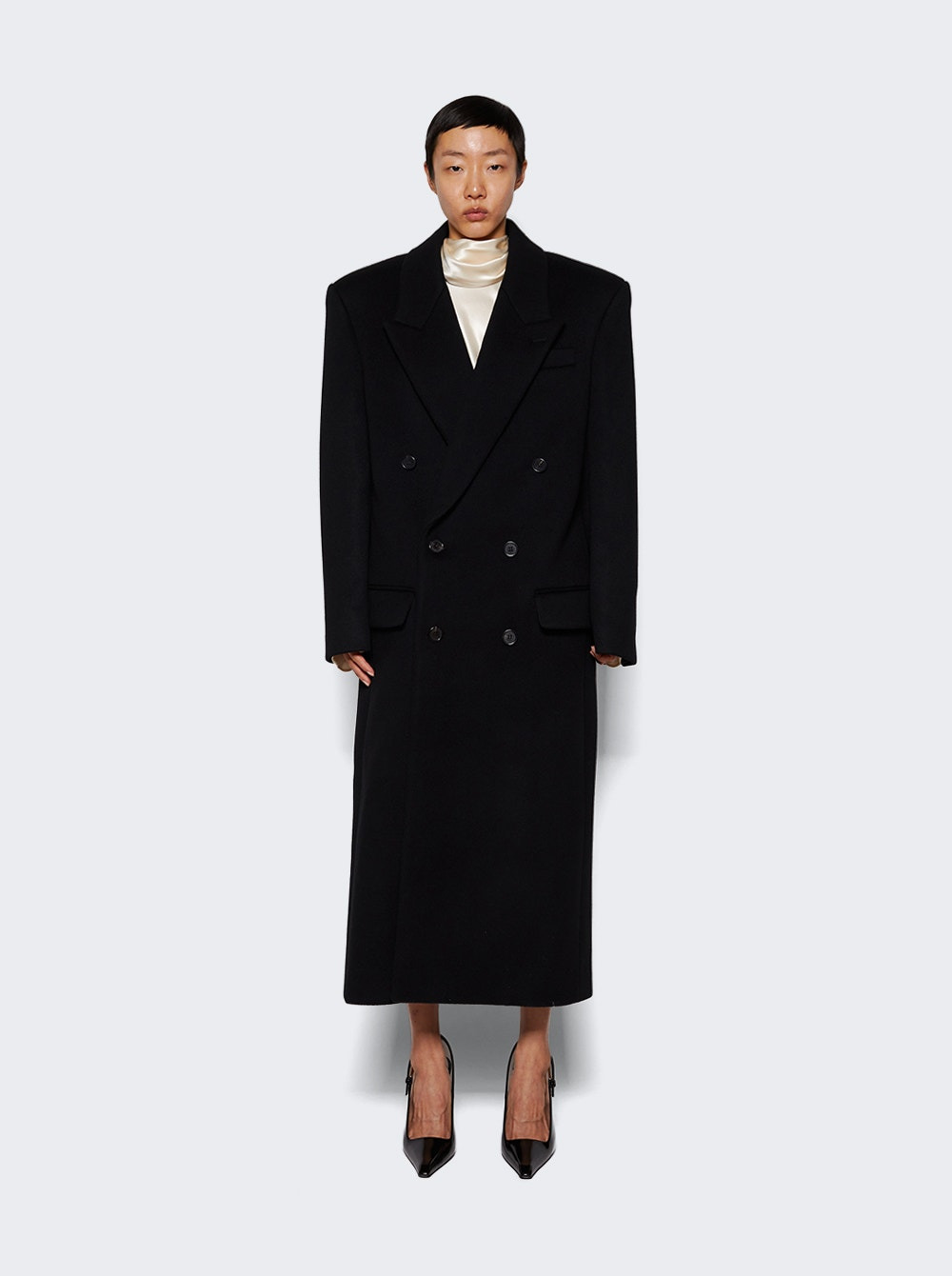 Double Breasted Coat Black - 3