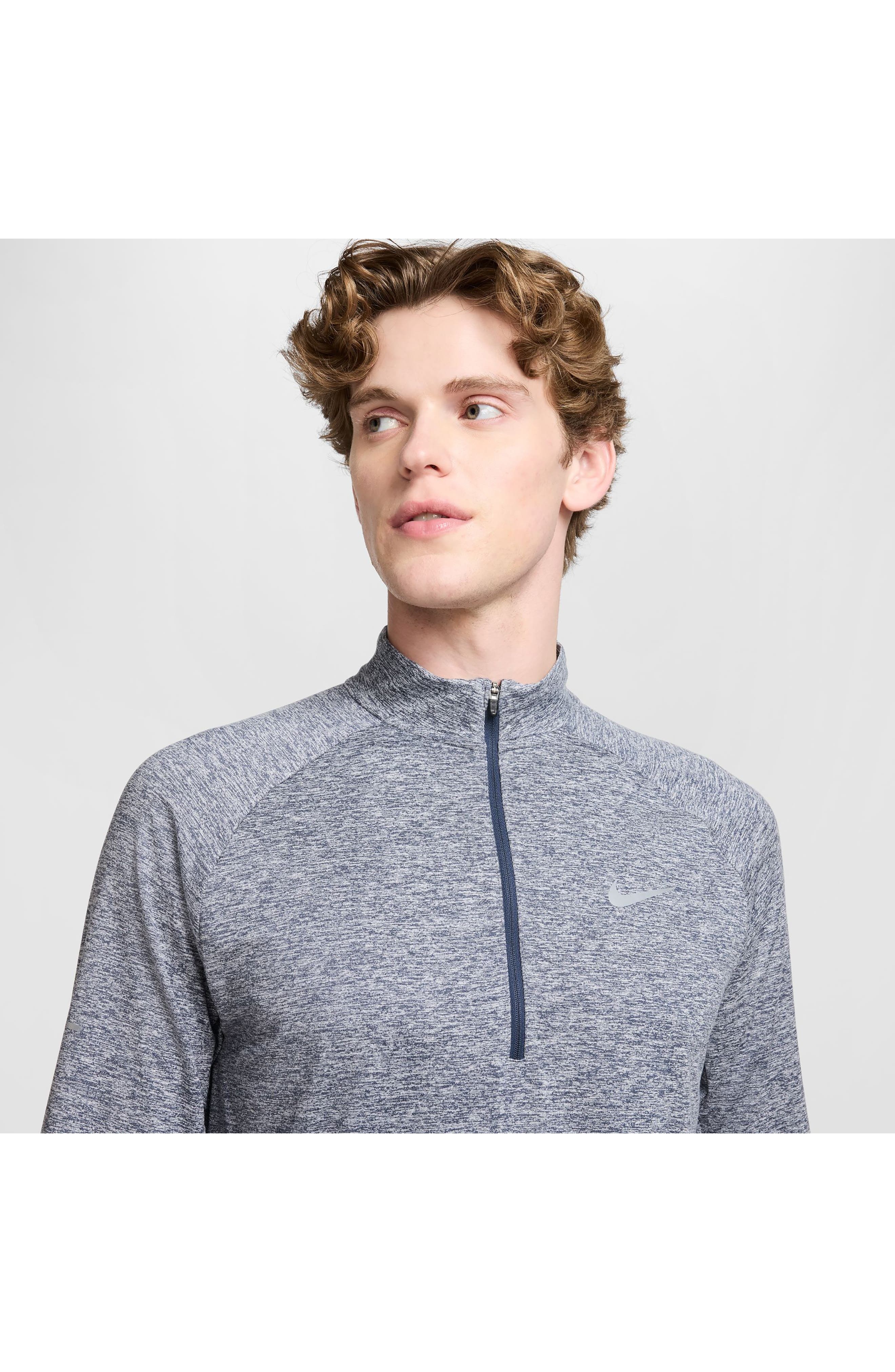 Nike Dri-FIT Stride Half Zip Running Top in Thunder Blue/Heather at Nordstrom - 7