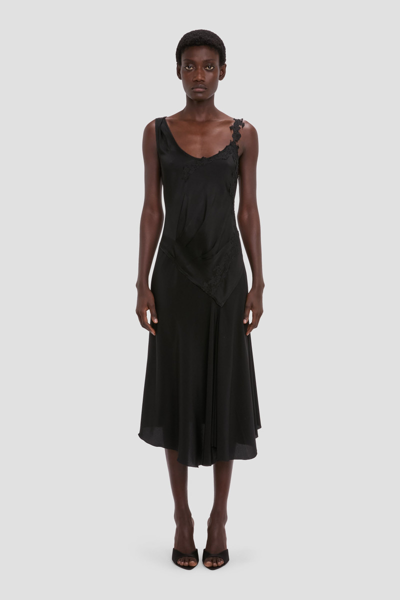 Victoria Beckham Lace Detail Dress In Black outlook