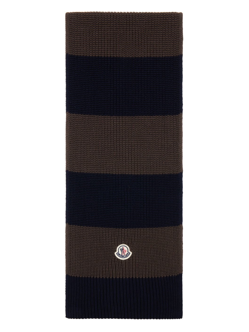 Brown & Navy Striped Scarf - 1