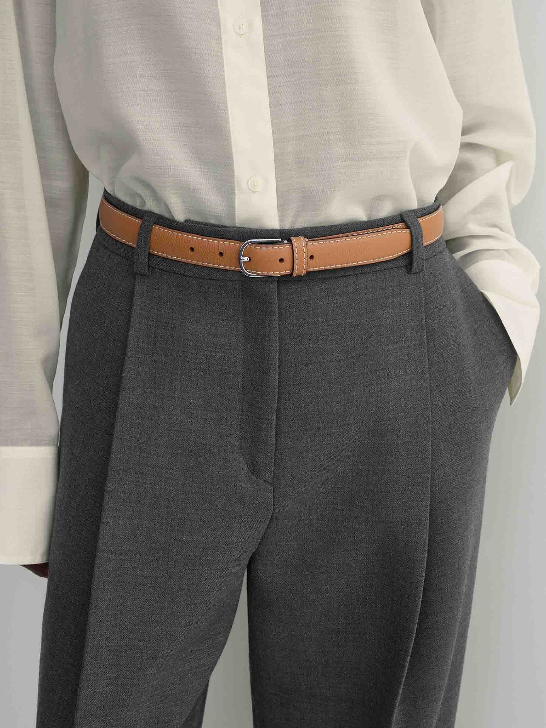 GRAINED LEATHER BELT - 2
