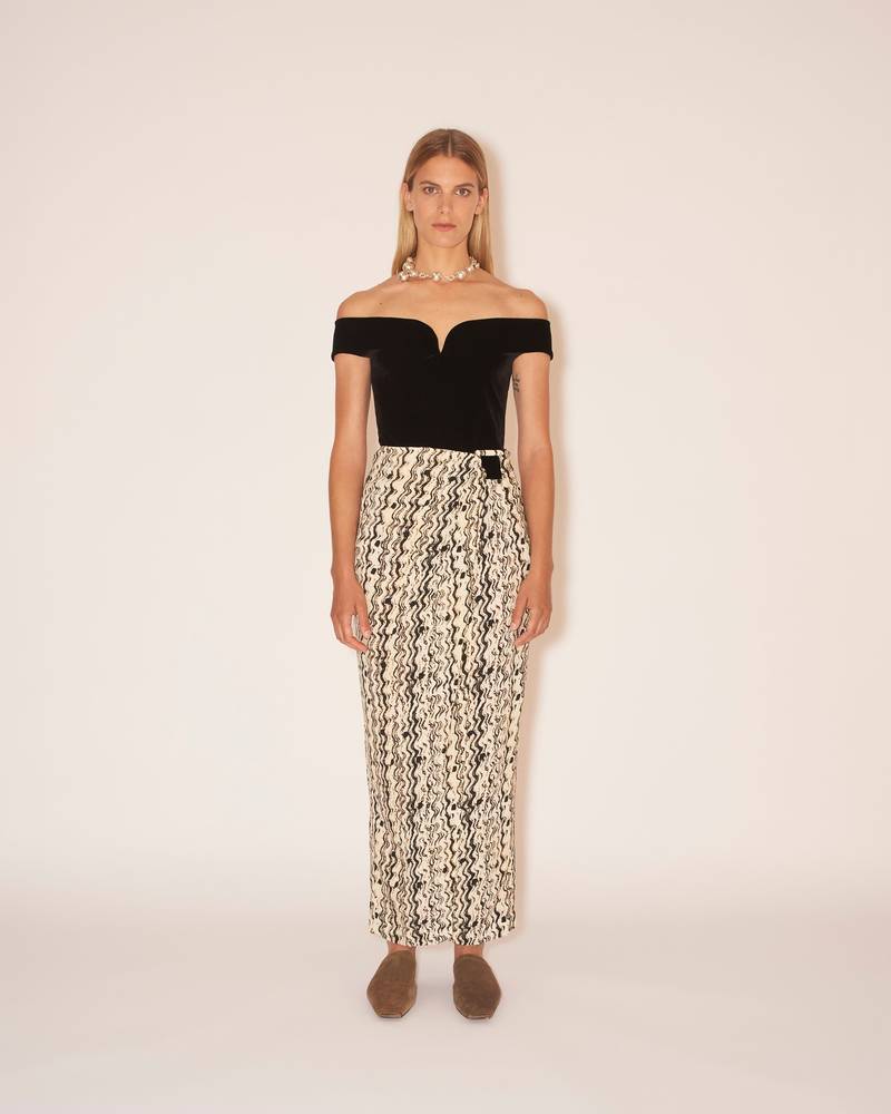 SOLICE - Gathered wrap skirt - Optic wave 3