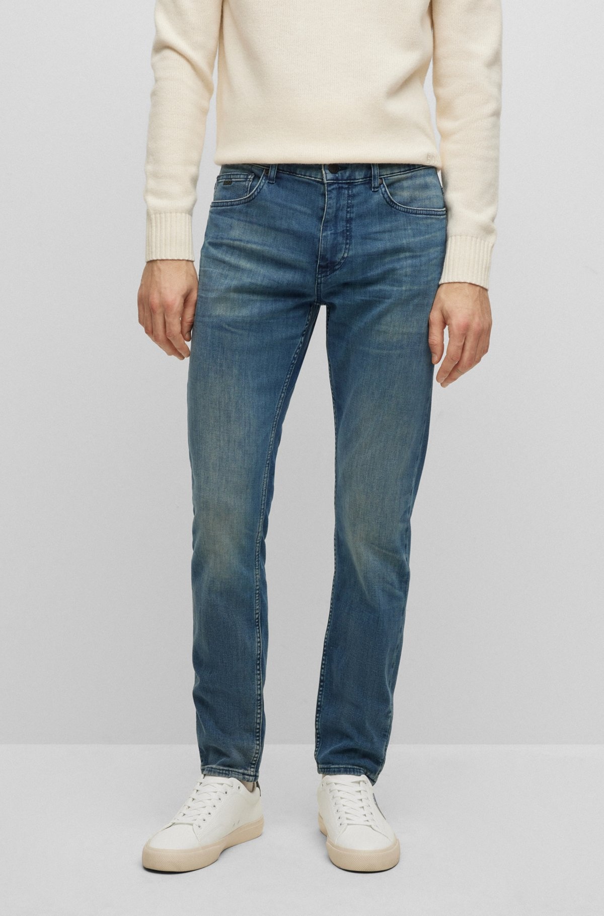 SLIM-FIT JEANS IN SUPER-SOFT BLUE DENIM - 2