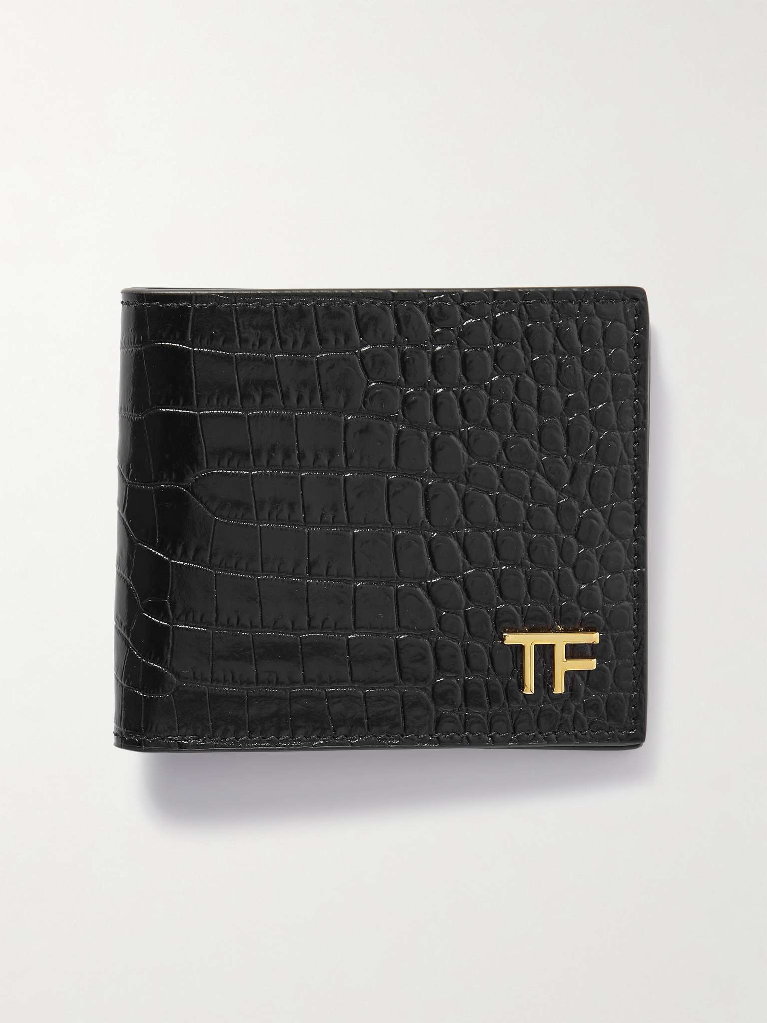 Croc-Effect Leather Bifold Wallet - 1