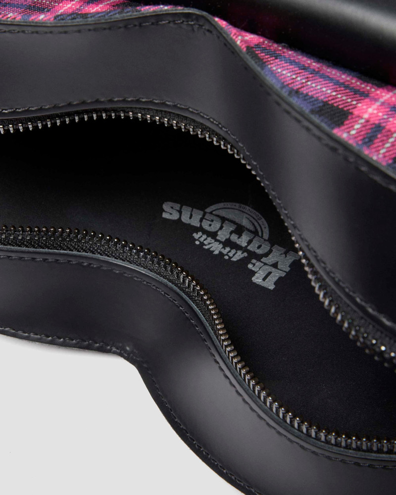 HEART BACKPACK PINK TARTAN LEATHER HEART BAG 7