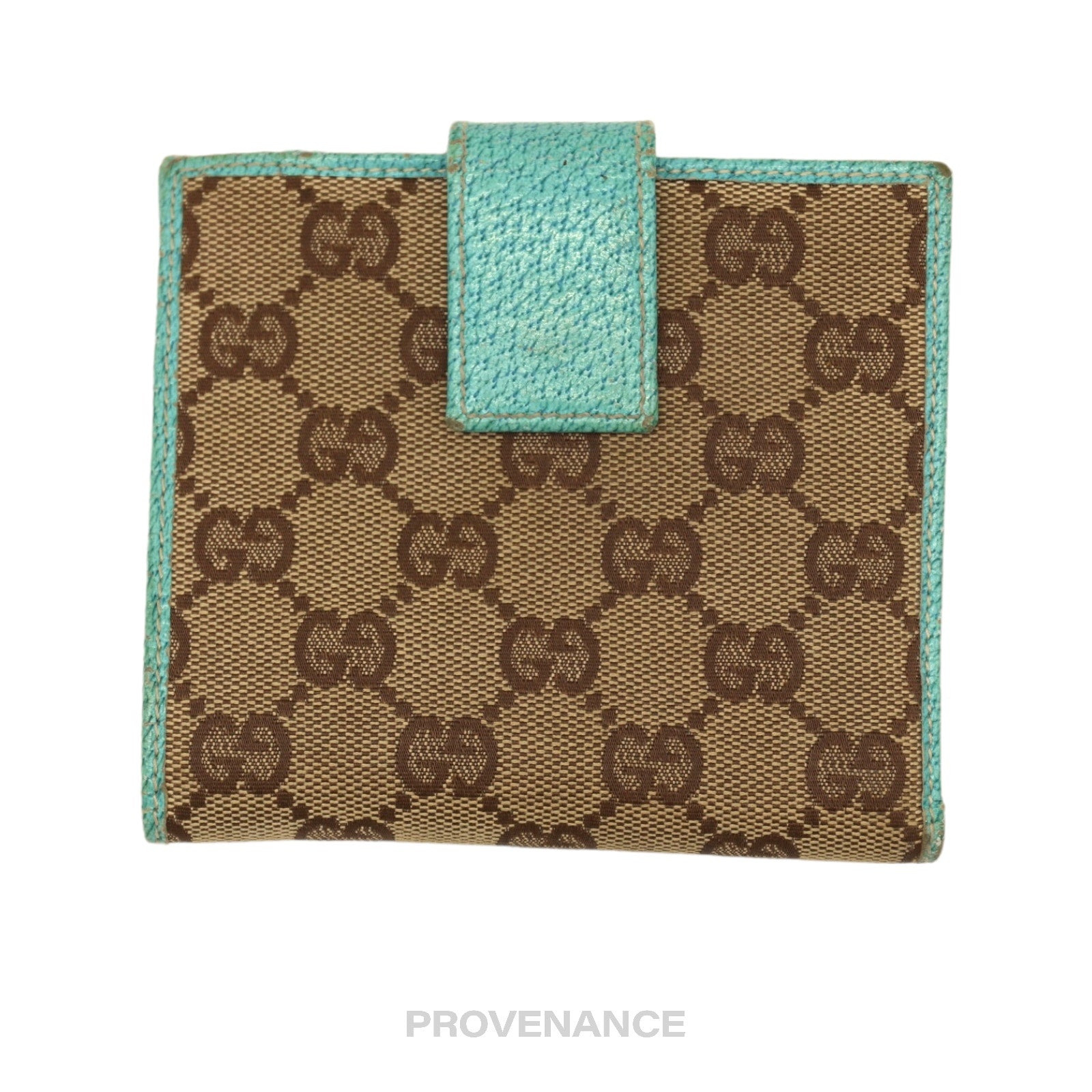 Gucci Bamboo Trifold Wallet - GG Canvas Turquoise - 2