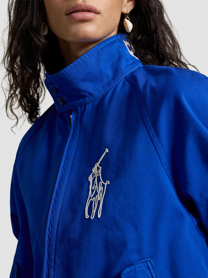 Women's Embroidered Cotton Twill Jacket - Heritage Blue 5