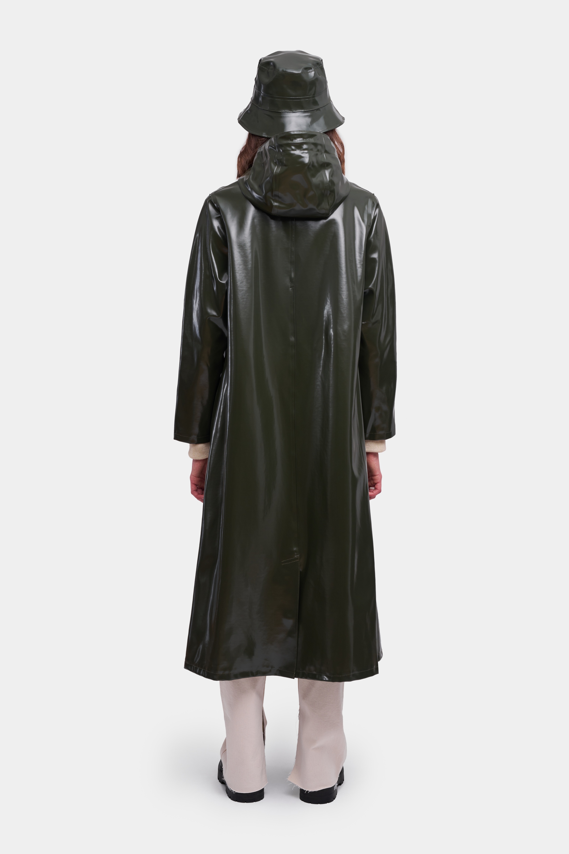 Mosebacke Long Opal Raincoat Green - 4
