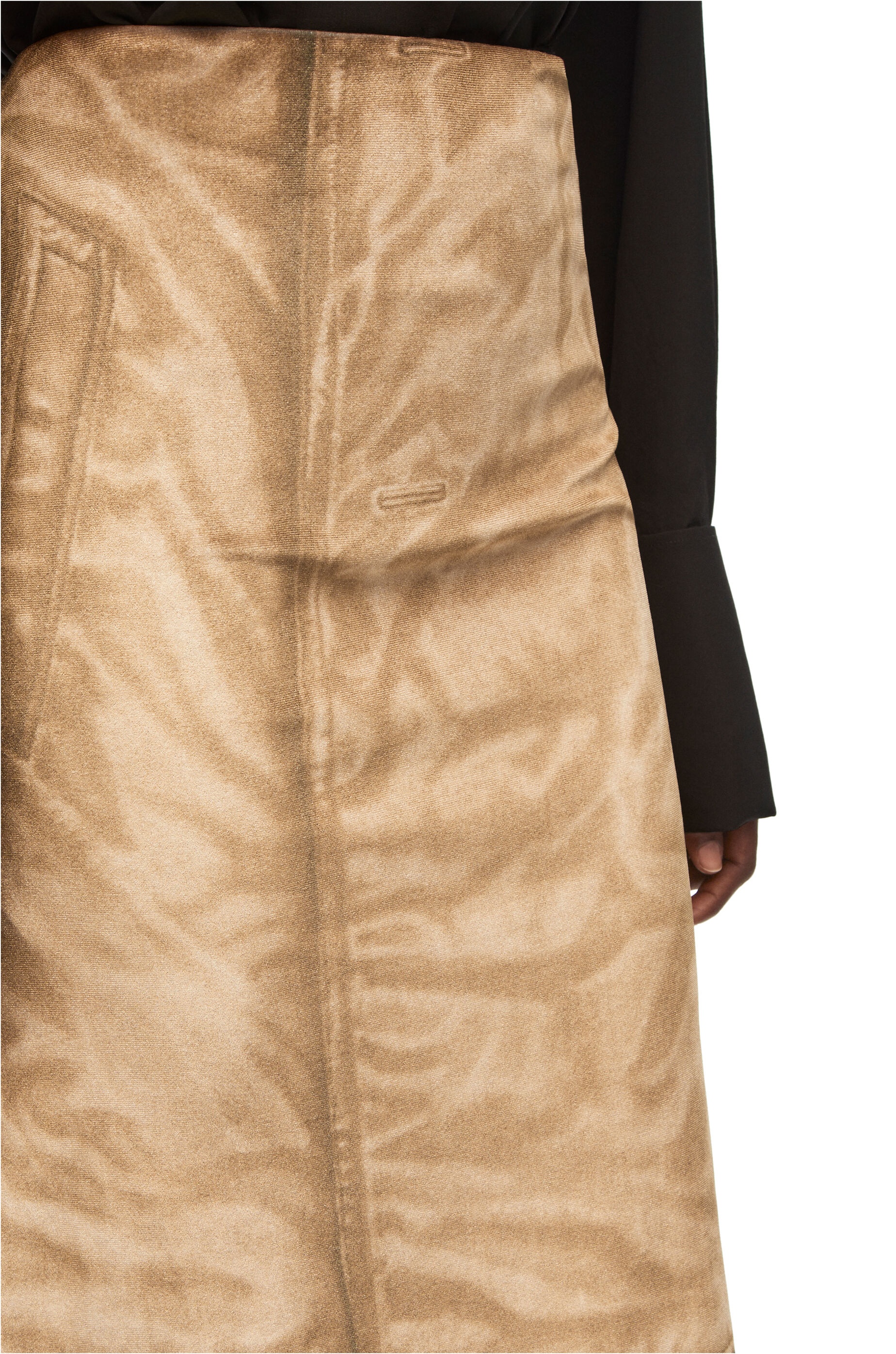 Trompe l'oeil skirt in velvet - 5