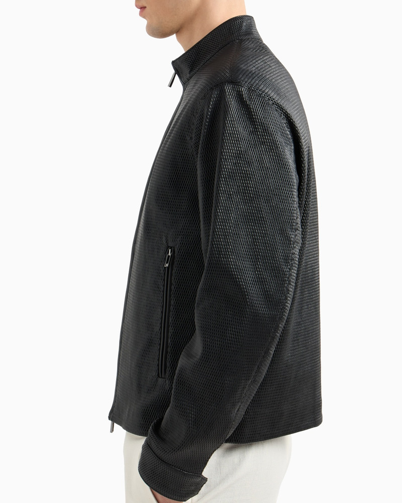 BLOUSON IN SEMI-VEGETABLE TANNED, PERFORATED NAPPA LAMBSKIN 5