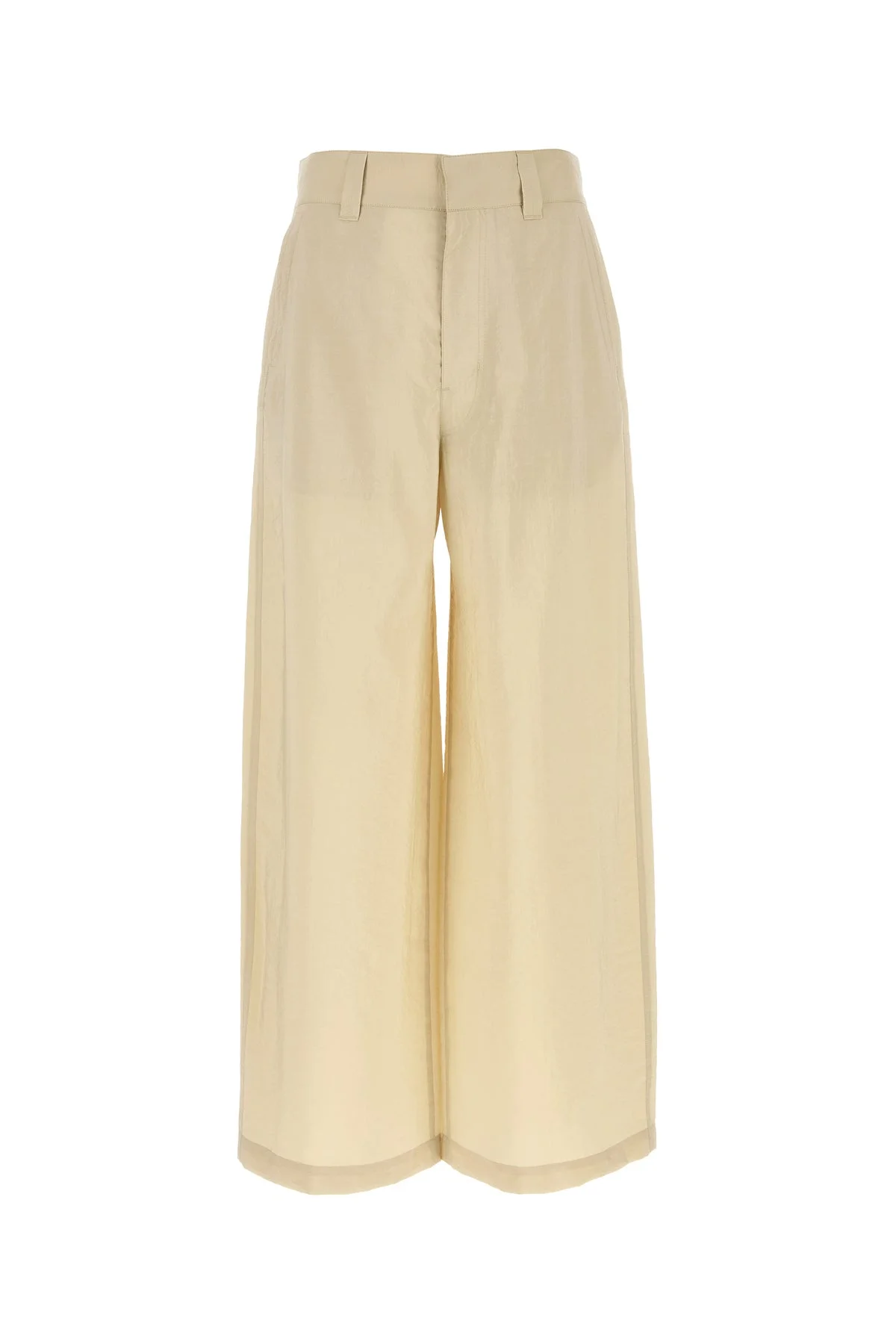 Sand silk blend wide-leg pant - 1