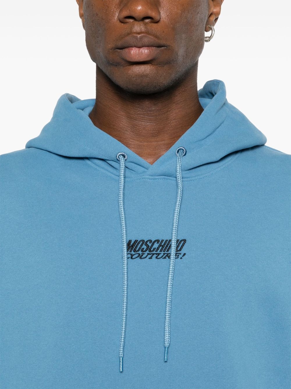 logo-embroidered cotton hoodie - 5