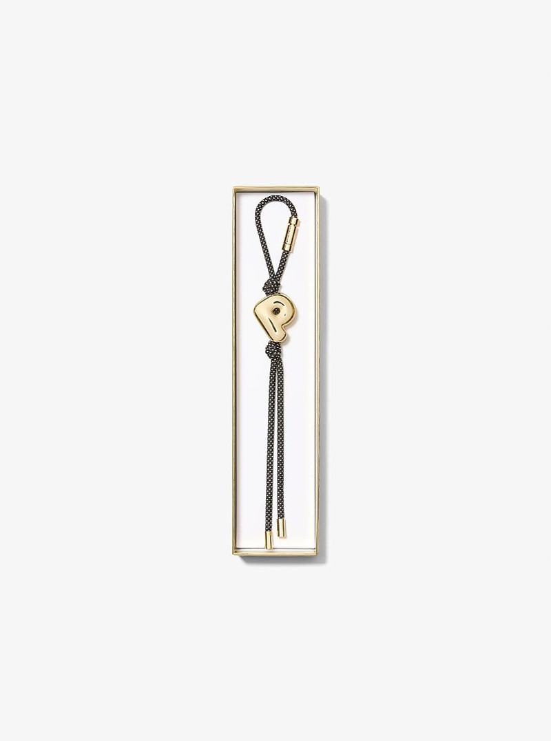 MICHAEL KORS Initial Gold-Tone and Speckled Cord Bag Charm outlook