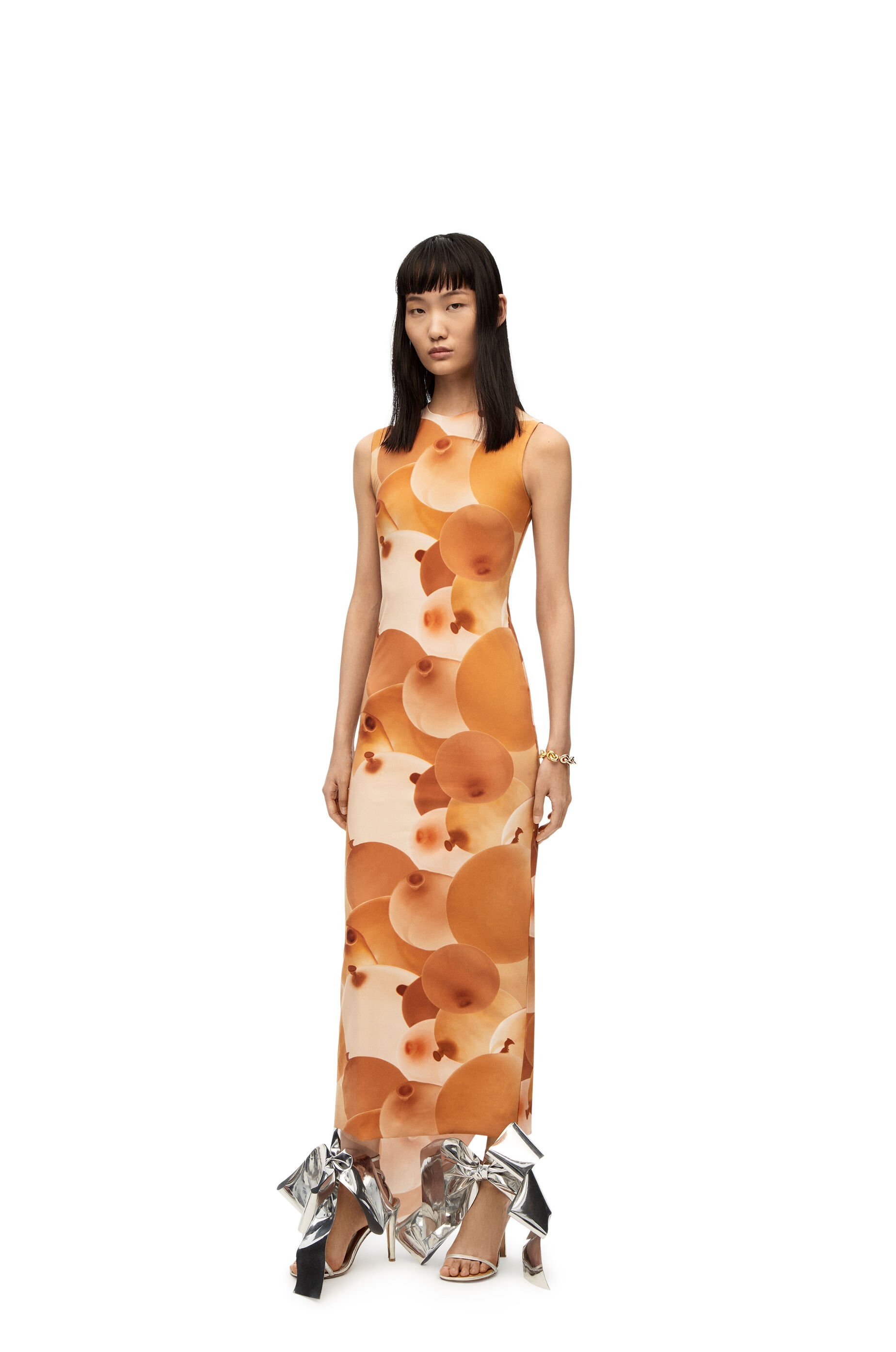 Balloon print dress in technical jersey - 2