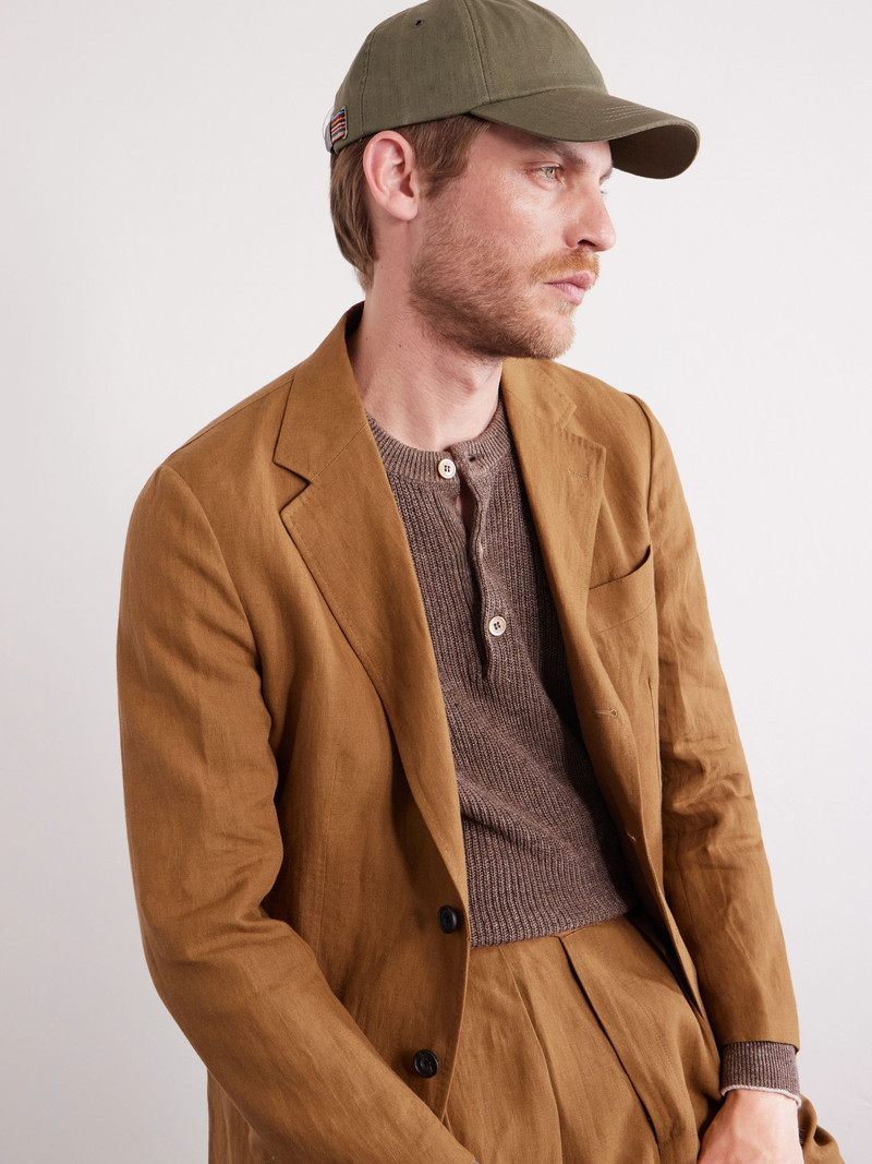 Paul Smith Linen Baseball Cap Green outlook